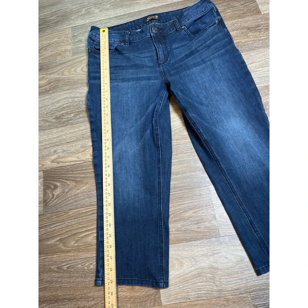Seven7 Womens Skinny Crop Jeans Dark Wash Denim Boho Preppy Size 12